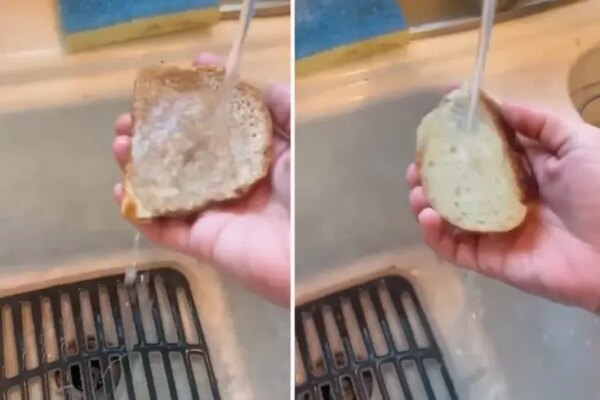 Marketten Alınan Ekmeği Suya Tuttu! Ortaya Çıkan Görüntü Sosyal Medyada Gıda Tartışması Başlattı