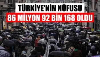 Türkiye'nin nüfusu 86 milyon